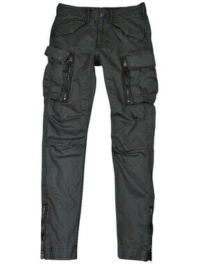 RRL Double RL Ralph Lauren Cargo Pants Womens 25 Black Utility Twill Stretch